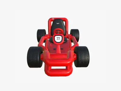Cartoon Kart H01 Red - Vehicle Racing Design Low-poly 3D model