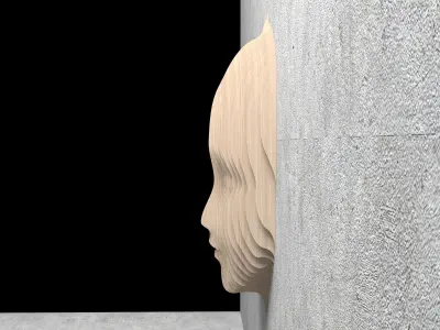 WOOD DECOR FACE 3D model