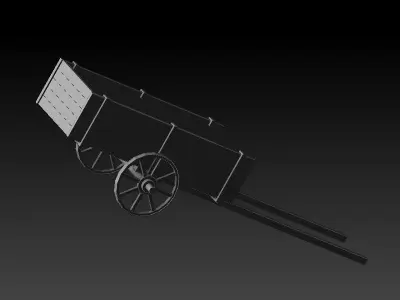 Wooden Vagon Cart  Low-poly 3D model