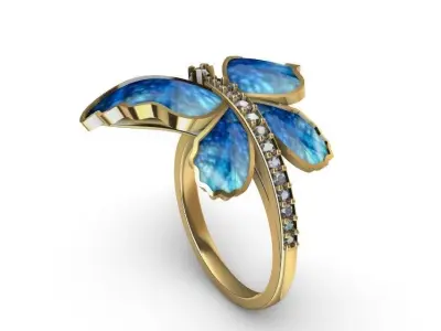 041 - Butterfly Ring for Girls 3D print model