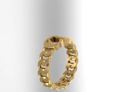 Cuban Style Ring Inspired by Dior 3DM and STL  3D print model
