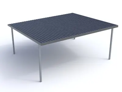 Flat Metal Carport 3D model