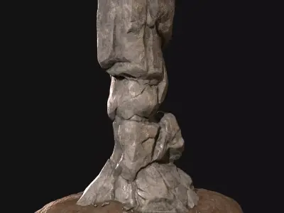 stone rock Low-poly 3D model