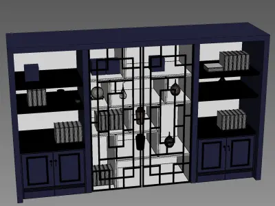 Wardrobe with decorative set 3D model