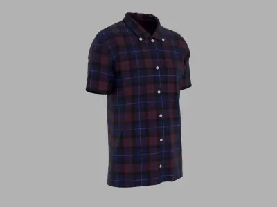 Shirt mannequin wearing plaid Low-poly 3D model