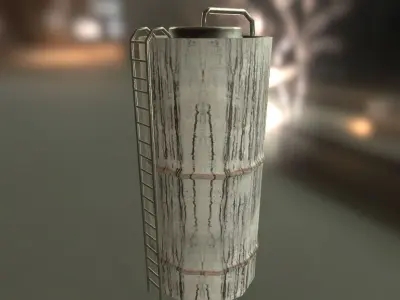 Silo wooden pole Free low-poly 3D model