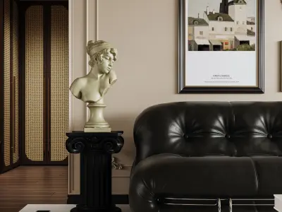 luxury living room dining room interior scenes 32  3D model