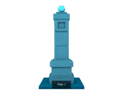 Low-poly Pillars light tower 3D Model Collection