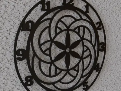 Mandala 6 wall clock 3D print model
