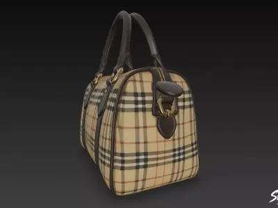 Plaid Pattern Duffel Bag Low-poly 3D model