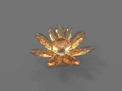 Glass Flower Showpiece Orange Low-poly 3D model
