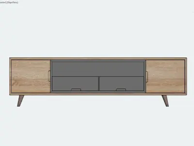 TV Cabinet Low-poly 3D model