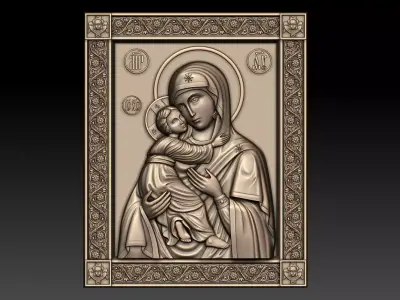 Vladimir Icon of the Mother of God 3D model