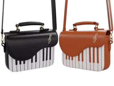 Piano Key Pattern Square Bag Low-poly 3D model