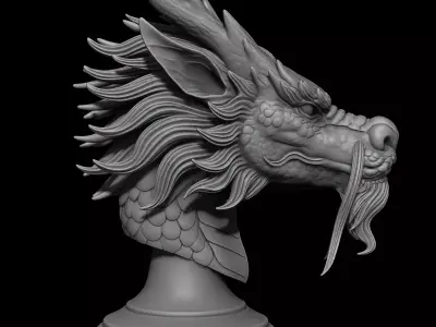 Chinese Dragon Bust 3D print model