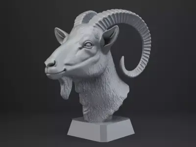 Goat Bust - Animal Figurine 3D print model