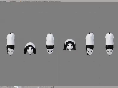 Panda Bear Low-poly 3D model