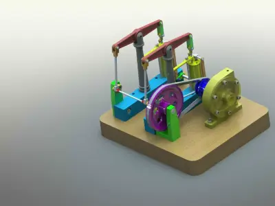Hydraulic Steam Engine 3D model