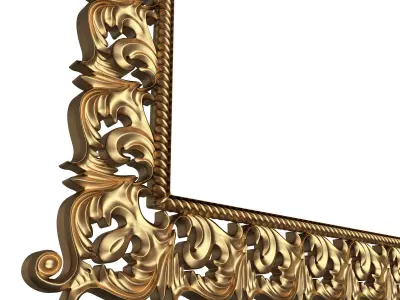 Classic Frame and Mirror Collection 02 Low-poly 3D model