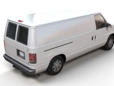 90s industrial van Low-poly 3D model