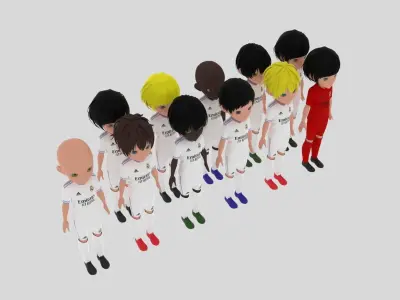  Real Madrid Soccer - Football Team Low-poly 3D model