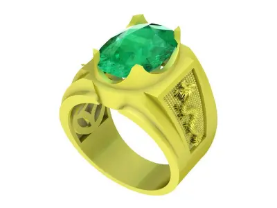 Luxury Oval Gemstone Men Ring Jewelry Design  4098 3D print model