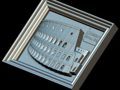 Colosseum Panno STL File for CNC Relief engraving 3D model