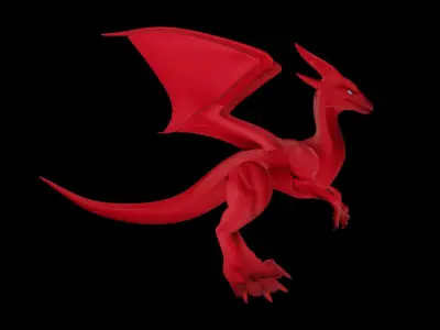 Small Fire Dragon Low-poly 3D model