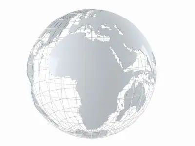 Globe News Skeleton Sliver Color 3D model