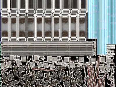 Cyberpunk  Stair -  sci fi Low-poly 3D model