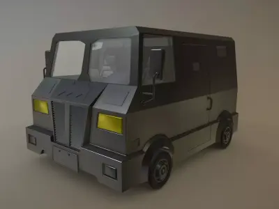 car black Low-poly 3D model