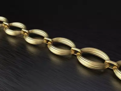 Line pattern chain link 3D print model