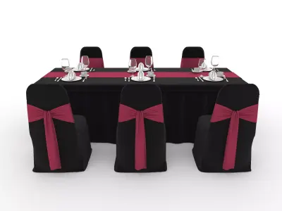Banquet Table and Chair 129 3D model