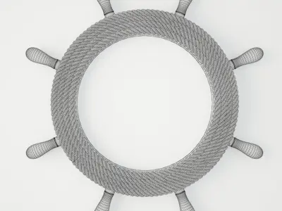 Ship Wheel Mirror 3D model