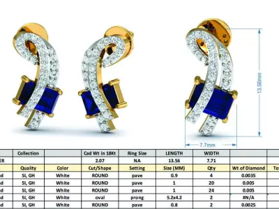 Diamond Locket Set 3D print model shop