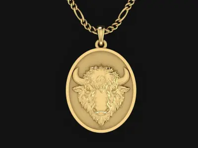 Buffalo Pendant 3D print model