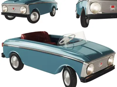 Pedal car Moskvich AZLK 3D model