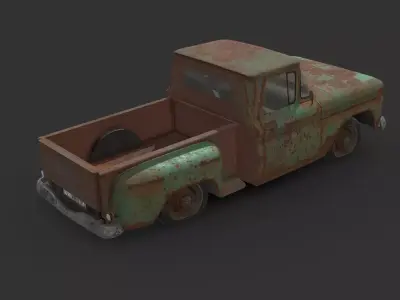 Abandoned Car - Chevrolet C10 Pickup Low-poly 3D model