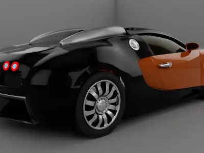 Bugatti Vyeron Low-poly 3D model