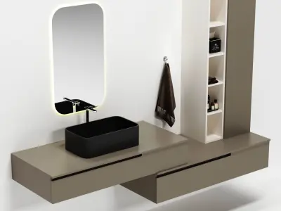 luxury italian bathroom furniture 3D model