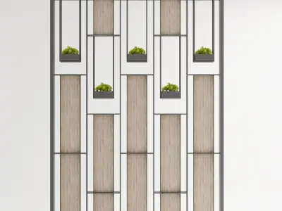 Wall Partition with Plant 3D model
