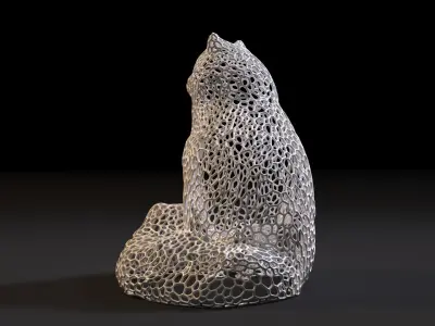 Fluffy cat 3D print model