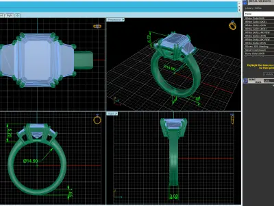 Three Stone Engagement Wedding Ring 3D print model