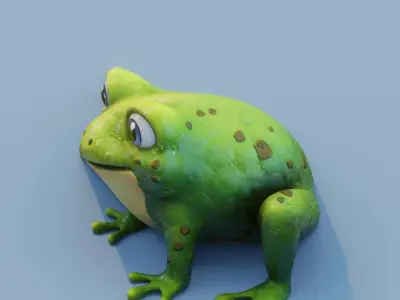 Cartoon Animated Frog Rabbit and Squirrel 3D Model Collection Low-poly 3D model