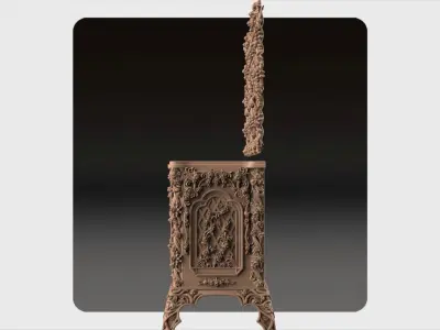 Carved console ornament for cnc 04 3D model
