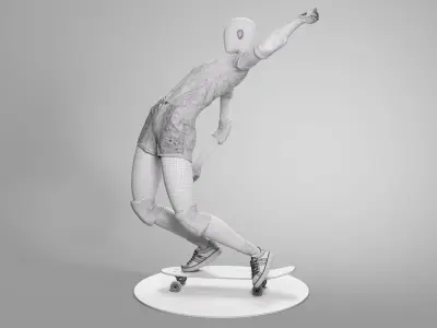 Skateboarding Girl 3D model