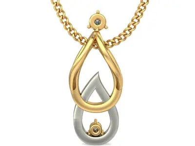 Solitaire Women Pendant 3dm STL OBJ FBX Renders Details 3D print model 9