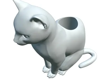 Feline Flowerpot 3D print model