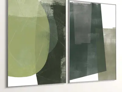 Plaster Two Photo Frame 338 Low-poly 3D model