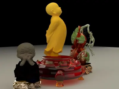 Chinese monk kid 3D model